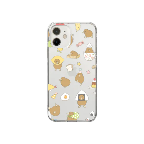 キーウィがいっぱい Soft Clear Smartphone Case