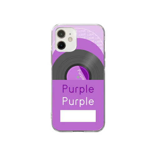 推し色★Purple レコード Soft Clear Smartphone Case