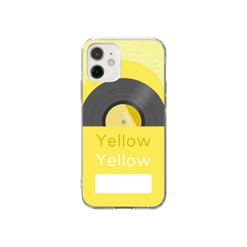 推し色★Yellow レコード Soft Clear Smartphone Case