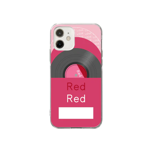 推し色★Red レコード Soft Clear Smartphone Case