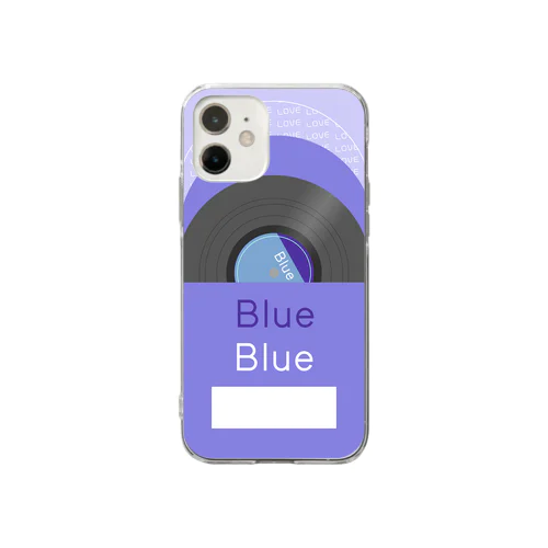 推し色★Blue レコード Soft Clear Smartphone Case