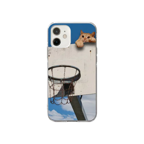 猫とバスケットゴール② Soft Clear Smartphone Case