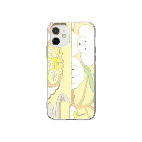 犬の絵 Soft Clear Smartphone Case