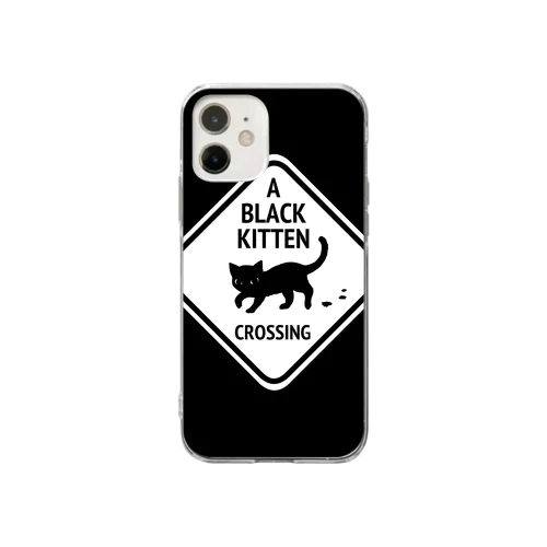 ちっこい黒猫通ります！ Soft Clear Smartphone Case