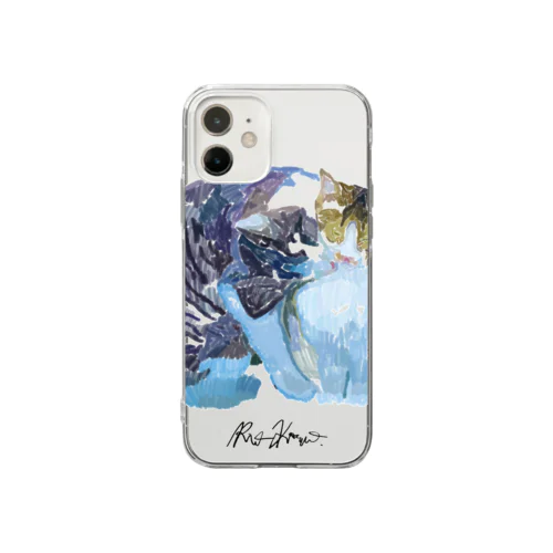 猫の御挨拶 Soft Clear Smartphone Case