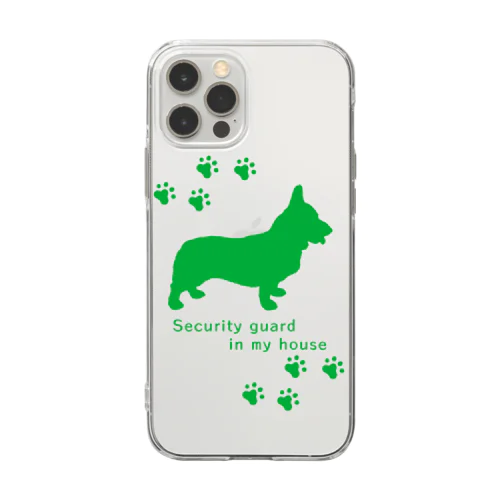 家の警備員(緑) Soft Clear Smartphone Case