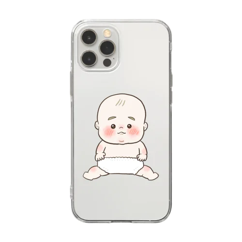 薄毛赤ちゃん(おむつ) Soft Clear Smartphone Case