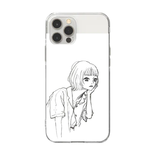 頬杖 Soft Clear Smartphone Case