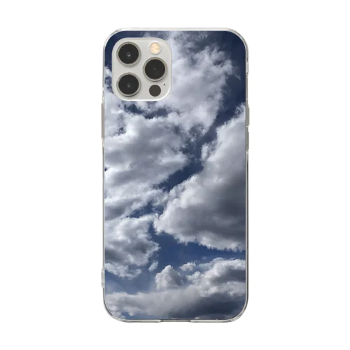 晴れ空を覆う雲 Soft Clear Smartphone Case