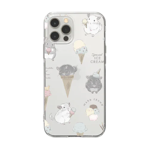 チンチラとIceCream Soft Clear Smartphone Case