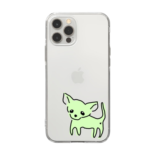 ゆるチワワ（グリーン） Soft Clear Smartphone Case