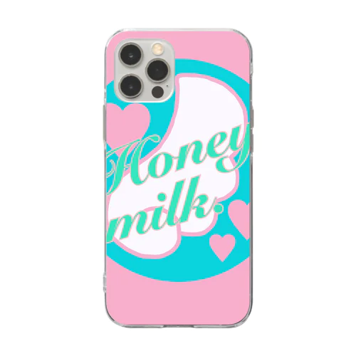 Honey milk. original logo♡ Soft Clear Smartphone Case
