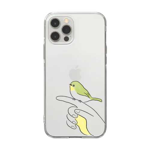 手乗りメジロ Soft Clear Smartphone Case