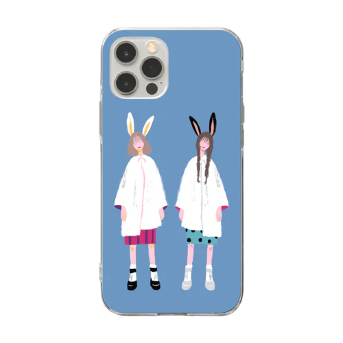 ハニーバニーズ / ブルー Soft Clear Smartphone Case