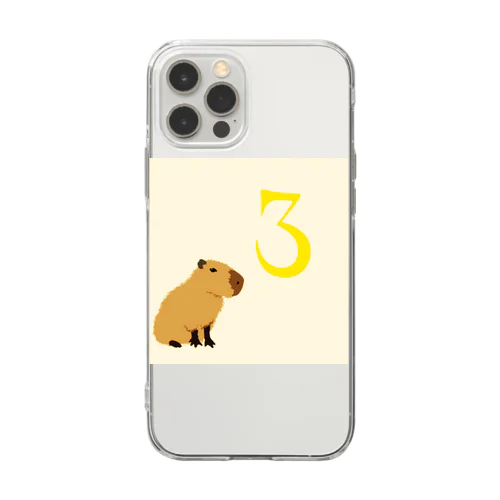 フォーエバーチャイルド！誕生数3のカピバラ Soft Clear Smartphone Case