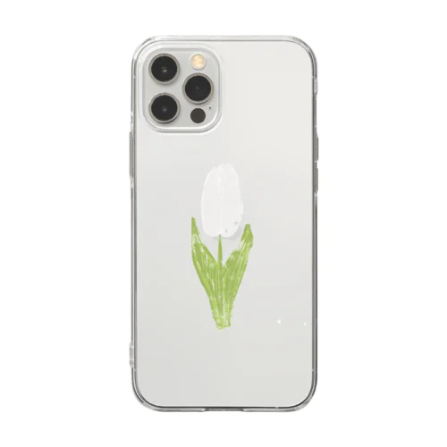 白いチューリップ Soft Clear Smartphone Case