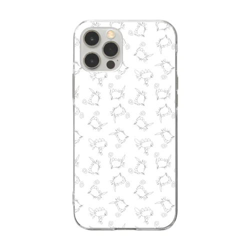  お茶が飲みたい恐竜 Soft Clear Smartphone Case