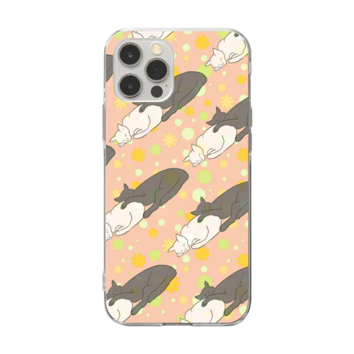 起こさないでね🐈‍⬛　花水玉 Soft Clear Smartphone Case