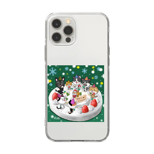 ブドウのクリスマスパーティー Soft Clear Smartphone Case