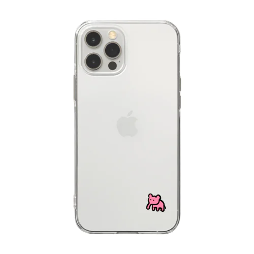 ピンクゾウ Soft Clear Smartphone Case