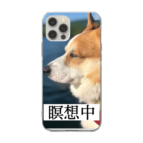 瞑想コーギー Soft Clear Smartphone Case