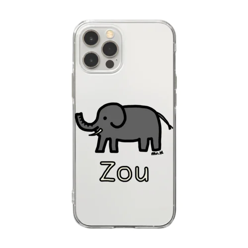 Zou (ゾウ) 色デザイン Soft Clear Smartphone Case