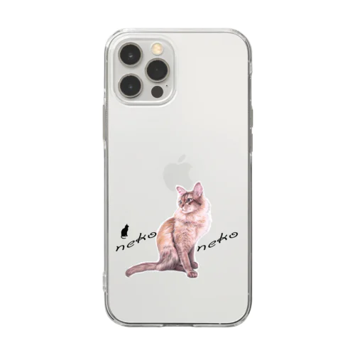 パステル💗ねこねこ　ライムくん Soft Clear Smartphone Case