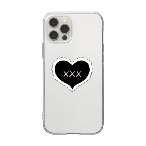 xxx🖤heart ソフトクリアスマホケース