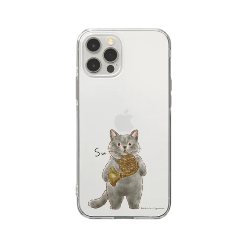 Suちゃん（ロゴカラー：フォレストグリーン） Soft Clear Smartphone Case