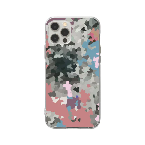 ムラサキのカモフラ Soft Clear Smartphone Case