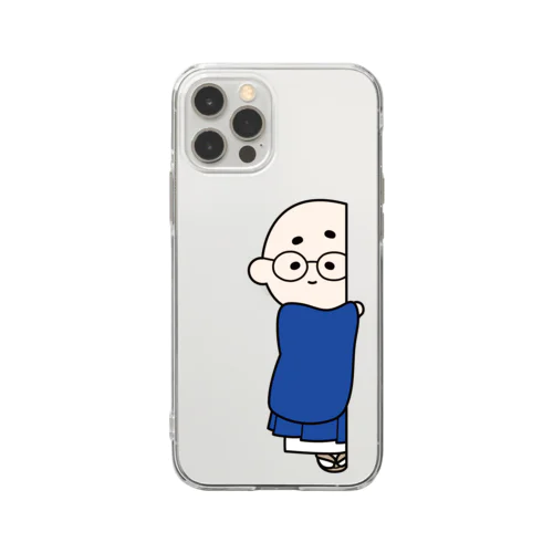 お坊さんがちらり Soft Clear Smartphone Case