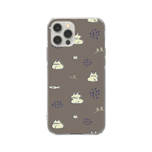 koubako-neko（gray） Soft Clear Smartphone Case