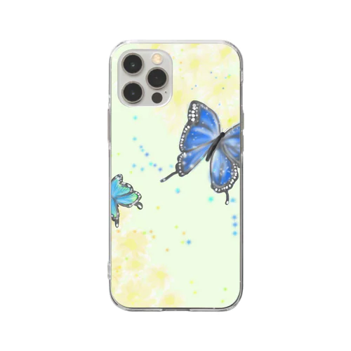 蝶と花 Soft Clear Smartphone Case