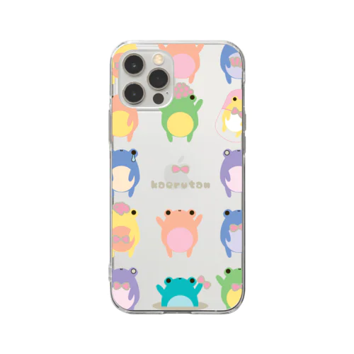 カエルたんが整列 Soft Clear Smartphone Case