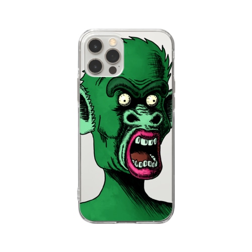 NFT風の猿 ~Monkey Face Is Scary~ Soft Clear Smartphone Case