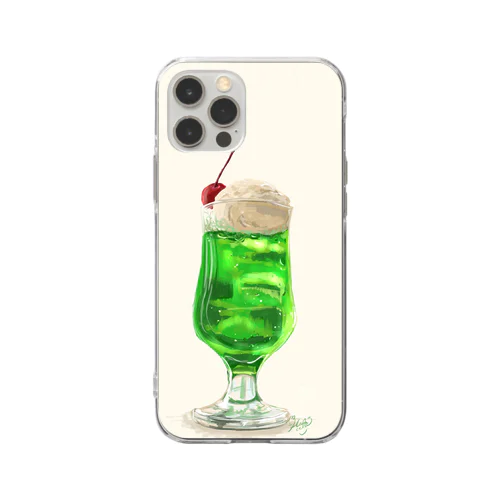 メロンクリームソーダ Soft Clear Smartphone Case