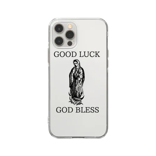 GOOD LUCK GOD BLESS Soft Clear Smartphone Case