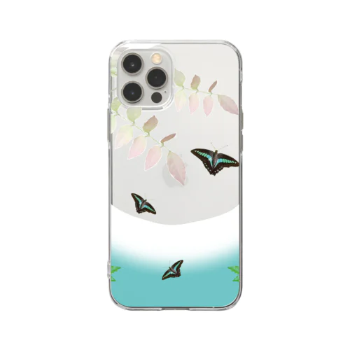 アオスジアゲハちゃん Soft Clear Smartphone Case