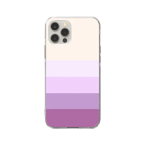 ラベンダーなボーダー Soft Clear Smartphone Case