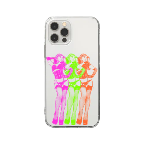 トリプル・ウノ（ネオン） Soft Clear Smartphone Case