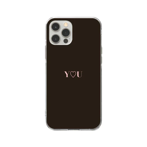 Y♡U brown Soft Clear Smartphone Case