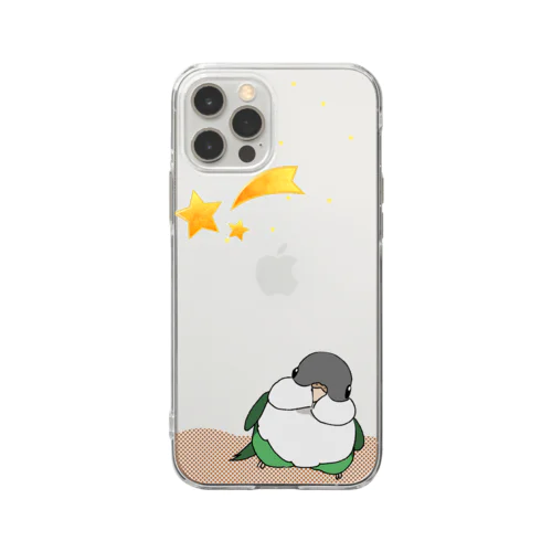 夜空散歩（ユウギリインコ) Soft Clear Smartphone Case