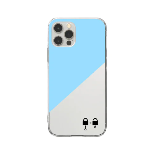 南京錠スマホケース（水色） / padlock smartphone case ( light blue ) ソフトクリアスマホケース