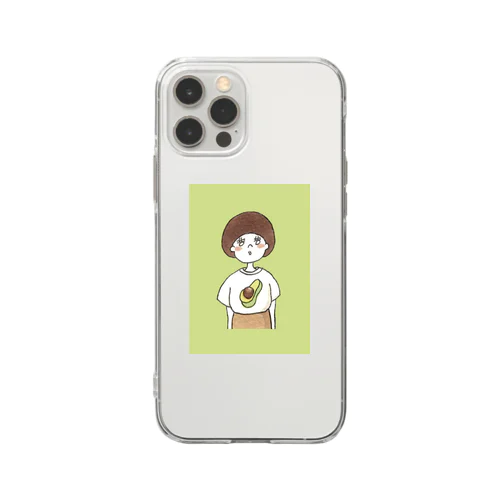 将来はアボカド Soft Clear Smartphone Case