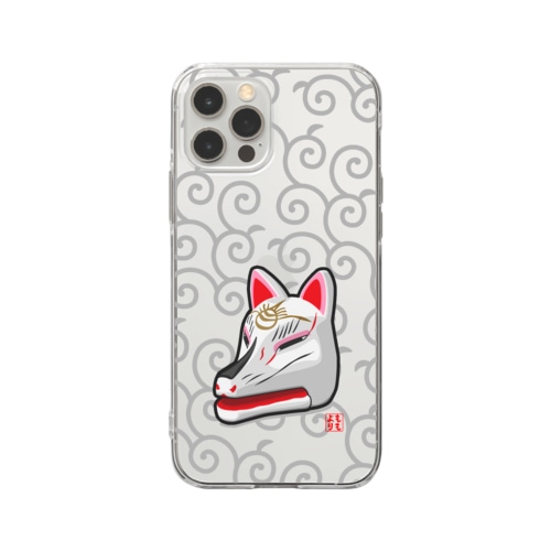 豊川稲荷の狐面 Soft Clear Smartphone Case
