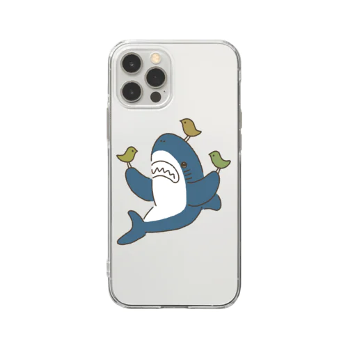 ことりとサメ Soft Clear Smartphone Case