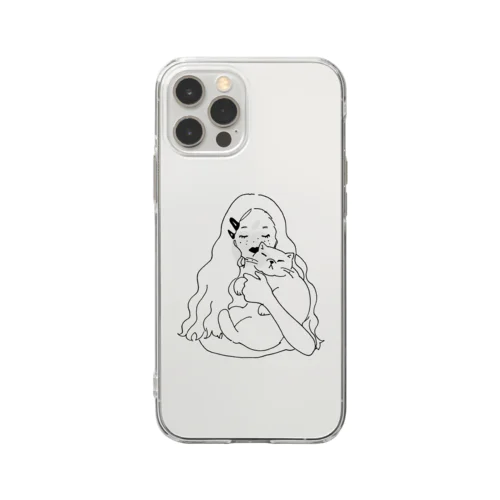 ネコと女の子 Soft Clear Smartphone Case