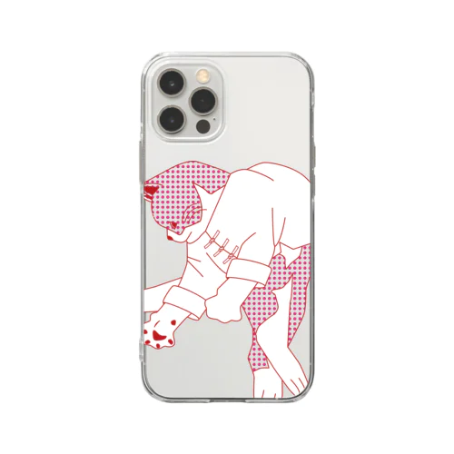 【赤ドット】猫功夫(猫カンフー)  Soft Clear Smartphone Case