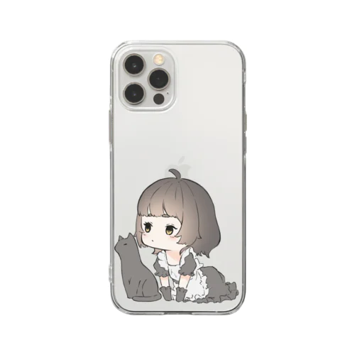 メイドさんと黒猫 Soft Clear Smartphone Case