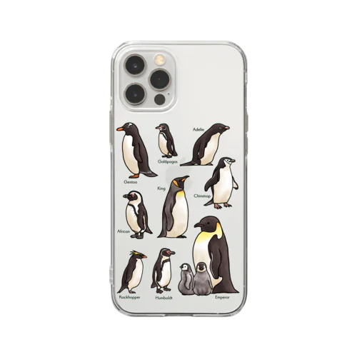 ペンギンだらけ Soft Clear Smartphone Case